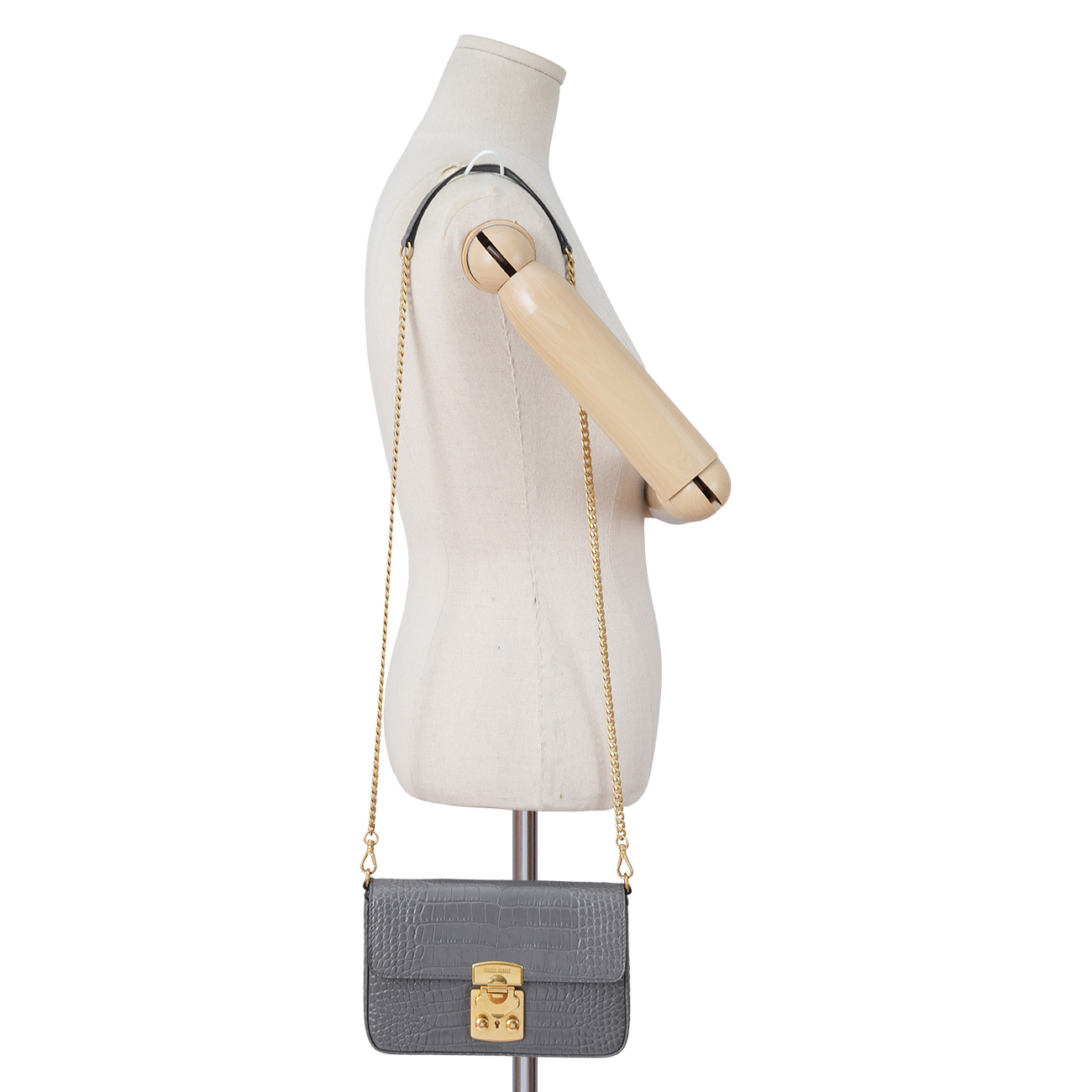 MIU MIU(USED)미우미우 5BH148 크록스타일 체인숄더백
